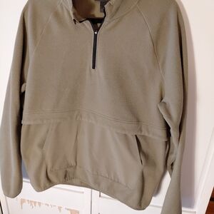 Zella  "open range" half zip fleece pullover Olive sweater Large